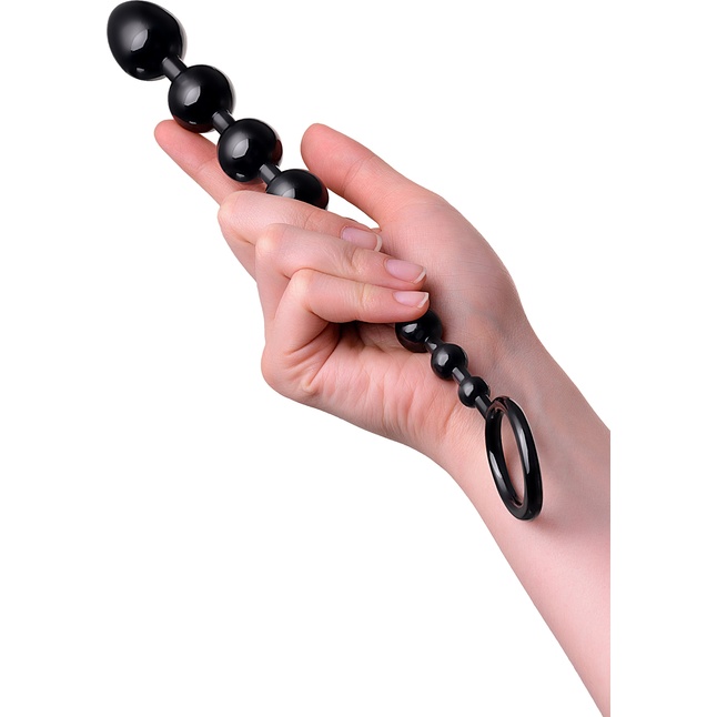 Черная анальная цепочка A-toys - 28,3 см. Фотография 2.