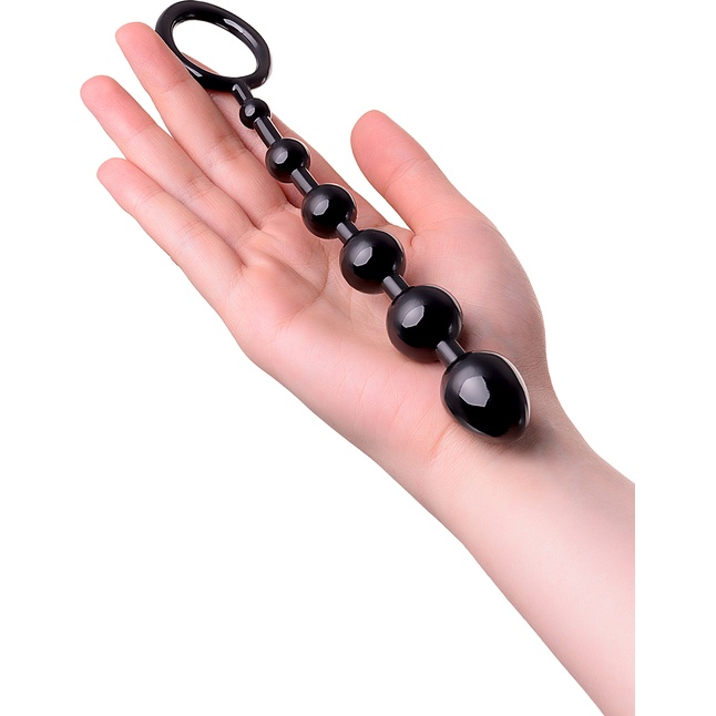 Анальная цепочка черного цвета A-toys - 19,8 см. Фотография 2.