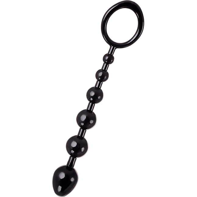 Анальная цепочка черного цвета A-toys - 19,8 см