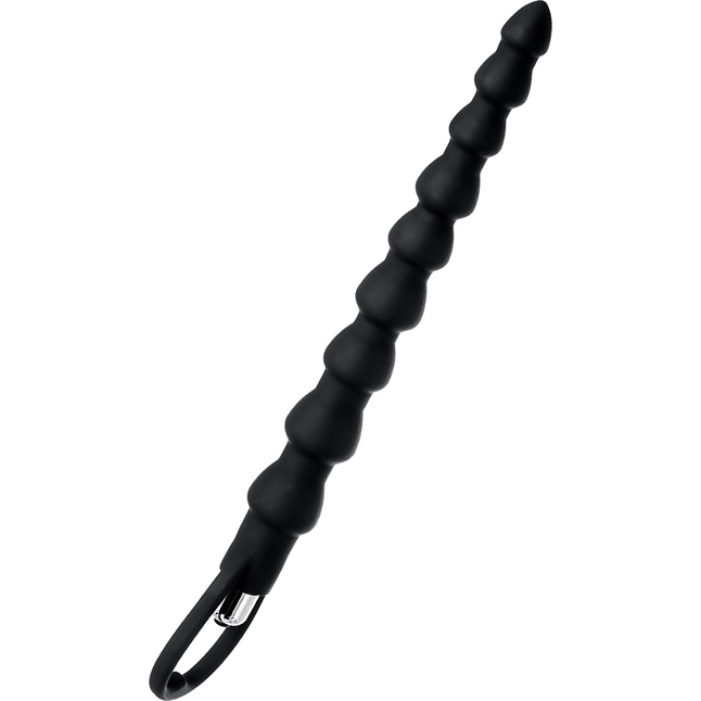 Черная анальная цепочка с вибрацией A-toys - 32,7 см. Фотография 3.