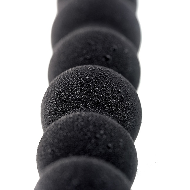 Черная анальная цепочка с вибрацией A-toys - 32,7 см. Фотография 9.