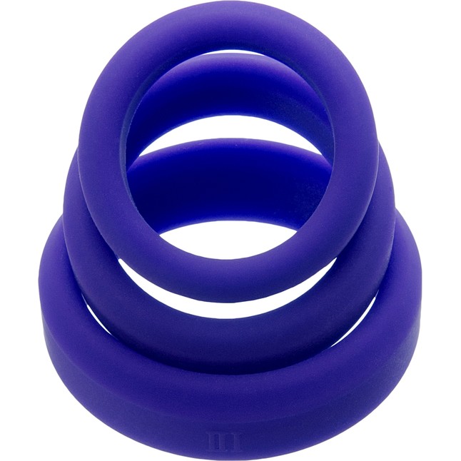 Набор из 3 фиолетовых эрекционных колец A-Toys. Фотография 2.