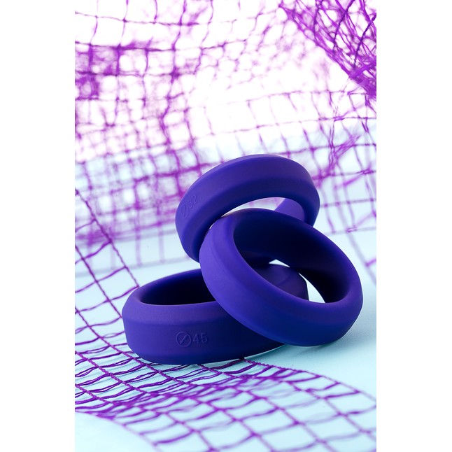 Набор из 3 фиолетовых эрекционных колец A-Toys. Фотография 7.