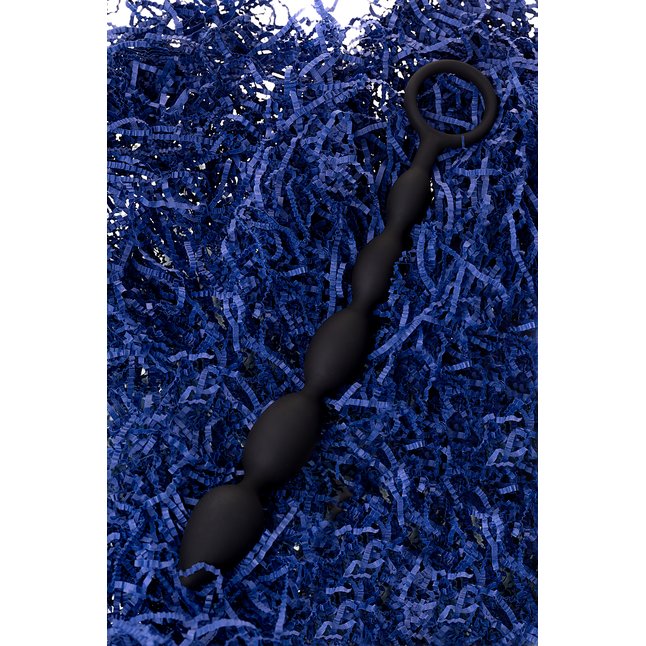 Черная анальная цепочка A-toys - 27,6 см. Фотография 9.