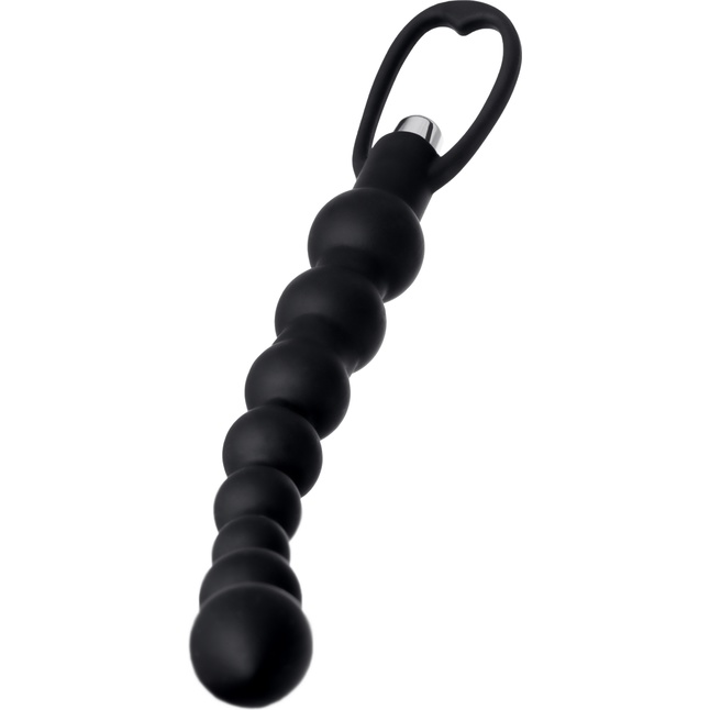 Черная анальная цепочка A-toys с вибрацией - 34 см. Фотография 3.