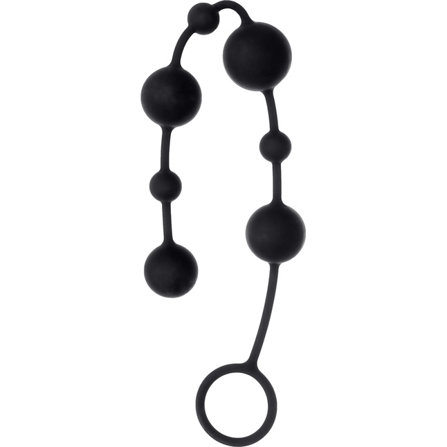 Черная анальная цепочка A-toys с шариками - 35,9 см. Фотография 3.