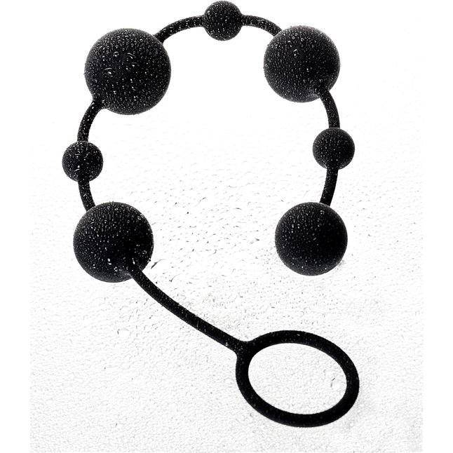 Черная анальная цепочка A-toys с шариками - 35,9 см. Фотография 9.