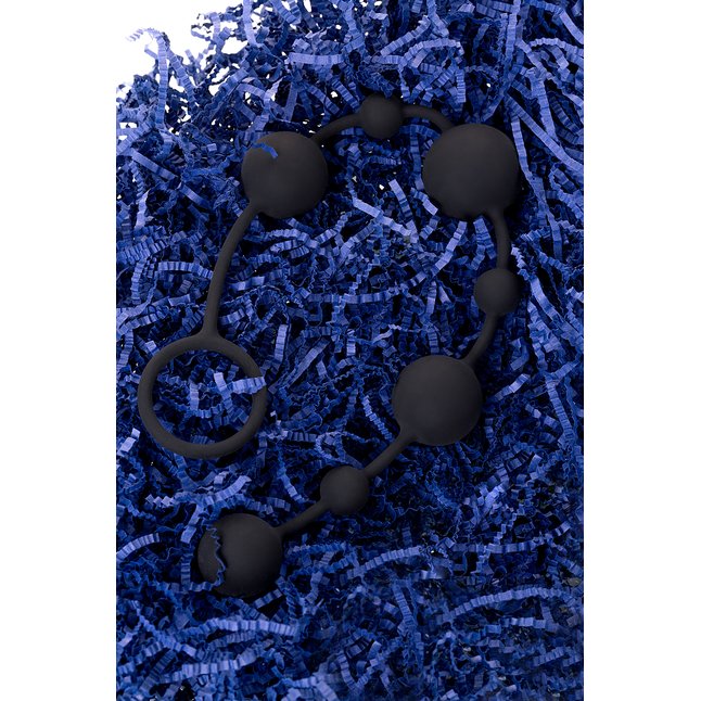 Черная анальная цепочка A-toys с шариками - 35,9 см. Фотография 10.