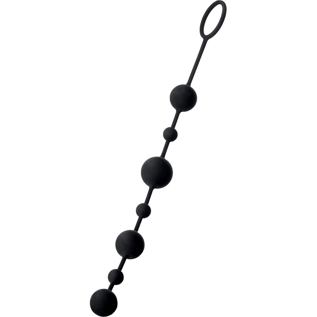 Черная анальная цепочка A-toys с шариками - 35,9 см