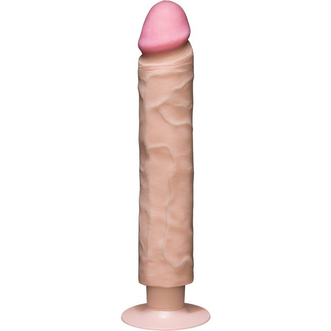 Телесный вибратор-реалистик The Realistic Cock ULTRASKYN Without Balls Vibrating 10” - 29,2 см - The Realistic Cock