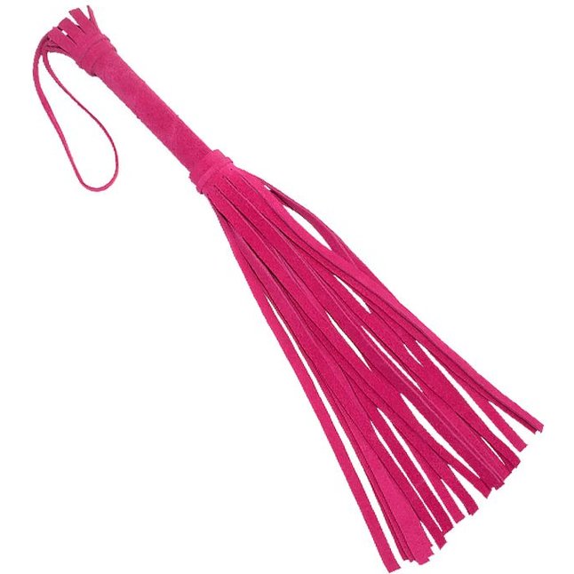 Розовая мини-плеть «Королевский велюр» - 40 см - BDSM accessories