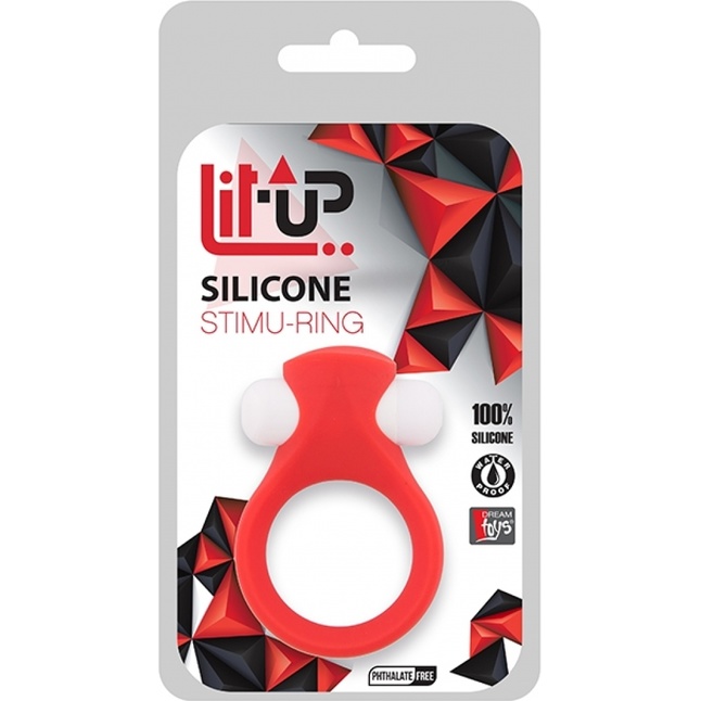Красное эрекционное кольцо LIT-UP SILICONE STIMU RING 2 - Lit-Up. Фотография 2.
