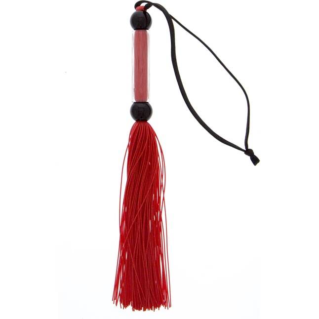 Красная мини-плеть из силикона и акрила SILICONE FLOGGER WHIP - 25,6 см - Guilty Pleasure