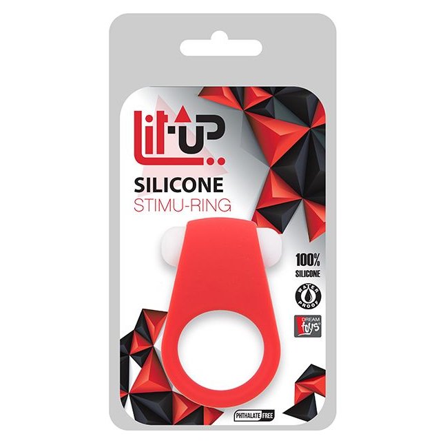 Красное эрекционное кольцо LIT-UP SILICONE STIMU RING 4 - Lit-Up. Фотография 2.