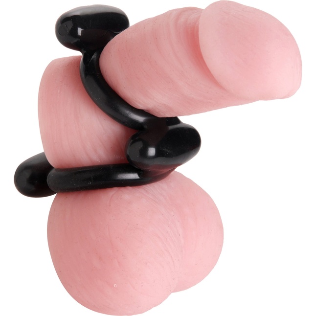 Двойное эрекционное кольцо Dual Stretch To Fit Cock and Ball Ring - Trinity Vibes. Фотография 2.