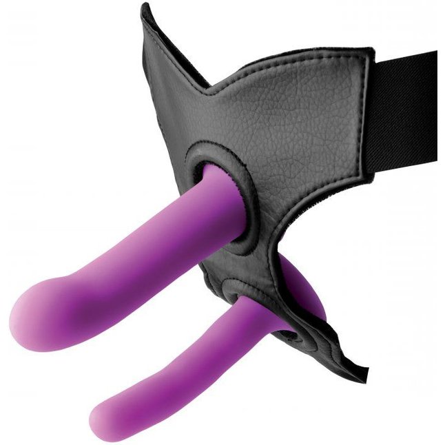 Набор из 2 фиолетовых насадок для пояса харнесс Incurve Silicone G-spot Duo Dildo Set - Strap U. Фотография 2.