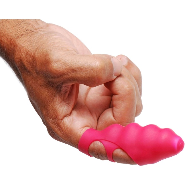 Розовая насадка на палец Finger Bang-her Vibe с вибрацией - Frisky. Фотография 2.