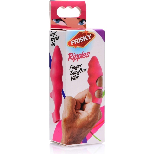 Розовая насадка на палец Finger Bang-her Vibe с вибрацией - Frisky. Фотография 3.