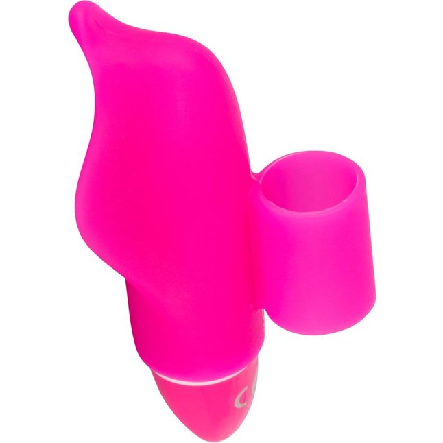 Розовая насадка на палец с вибрацией Little Dolphin - Smile