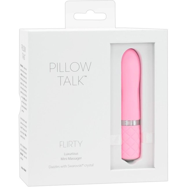 Розовый мини-вибратор Flirty - 11 см - Pillow Talk. Фотография 3.