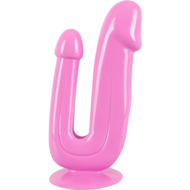 Розовый анально-вагинальный фаллоимитатор - 17,5 см - You2Toys