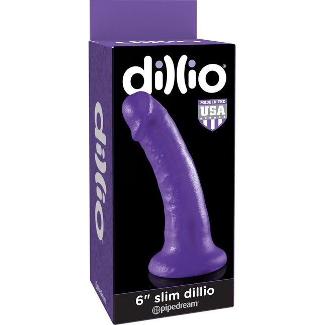 Фиолетовый фаллоимитатор 6 Slim Dillio - 17 см - Dillio. Фотография 4.