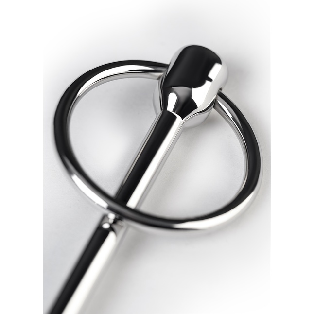 Серебристый уретральный плаг-пуля с кольцом в основании Metal - 12 см - Metal. Фотография 5.