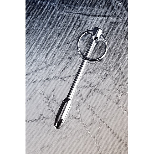 Серебристый уретральный плаг-пуля с кольцом в основании Metal - 12 см - Metal. Фотография 6.