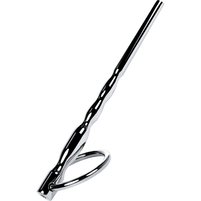 Серебристый уретральный плаг елочка с кольцом с основании Metal - 10,5 см - Metal. Фотография 4.