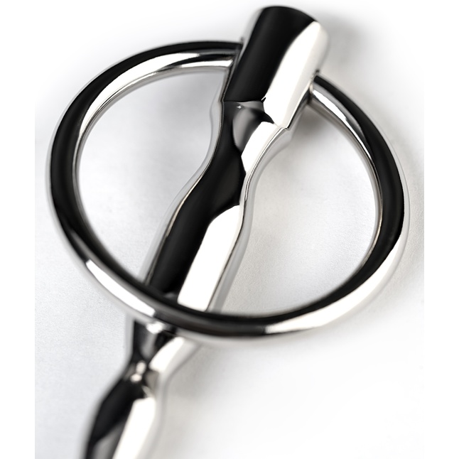 Серебристый уретральный плаг елочка с кольцом с основании Metal - 10,5 см - Metal. Фотография 5.