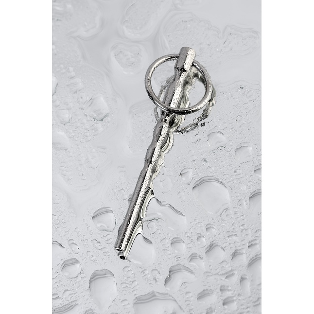 Серебристый уретральный плаг елочка с кольцом с основании Metal - 10,5 см - Metal. Фотография 7.