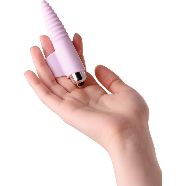 Нежно-розовая вибронасадка на палец для анальной стимуляции JOS NOVA - 9 см. Фотография 2.