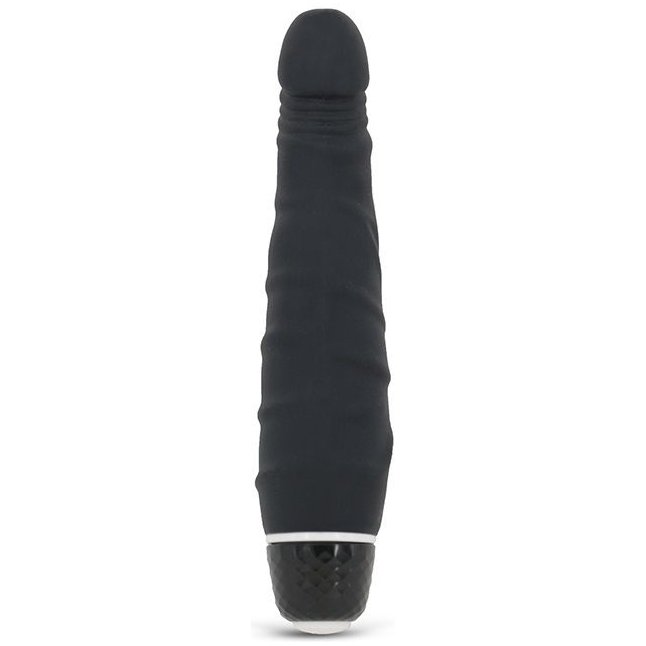 Чёрный вибратор-реалистик с зауженным кончиком PURRFECT SILICONE CLASSIC MINI - 14 см - Purrfect Silicone