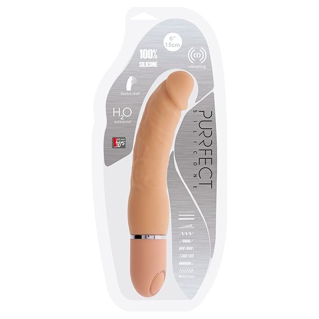 Телесный силиконовый вибратор-реалистик PURRFECT SILICONE BENDABLE 10FUNCTIONS - 15 см - Purrfect Silicone. Фотография 2.