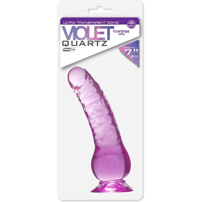 Фиолетовый фаллоимитатор QUARTZ VIOLET 7INCH PVC DONG - 17,8 см - Quartz. Фотография 2.