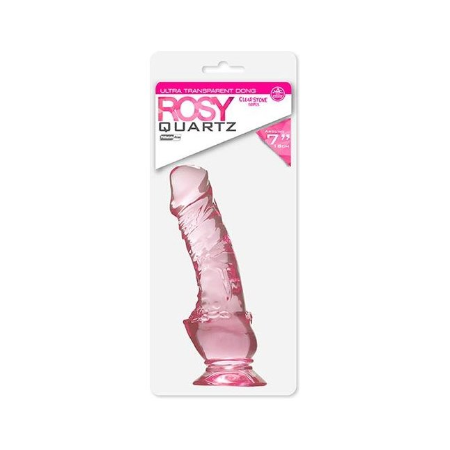Розовый фаллоимитатор QUARTZ ROSY 7INCH PVC DONG - 18 см - Quartz. Фотография 2.