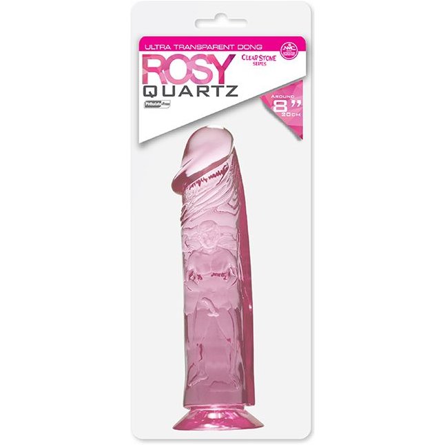 Розовый фаллоимитатор QUARTZ ROSY 8INCH PVC DONG - 20 см - Quartz. Фотография 2.