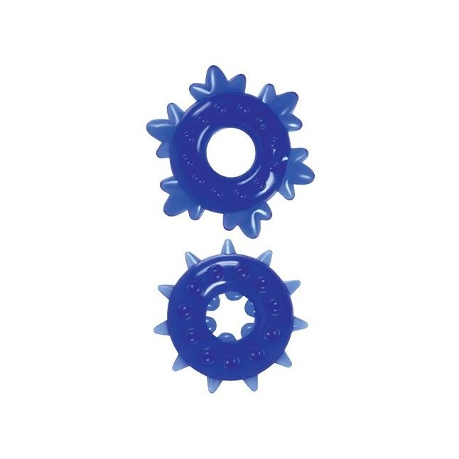Набор из 2 синих эрекционных колец Spike Rings - Renegade