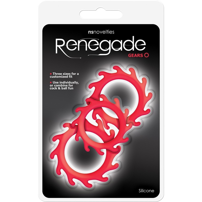 Набор из 3 красных эрекционных колец Renegade Gears - Renegade. Фотография 2.