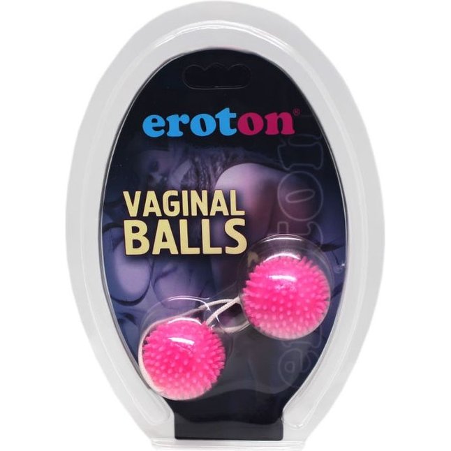 Розовые вагинальные шарики с шипами на шнурке. Фотография 2.