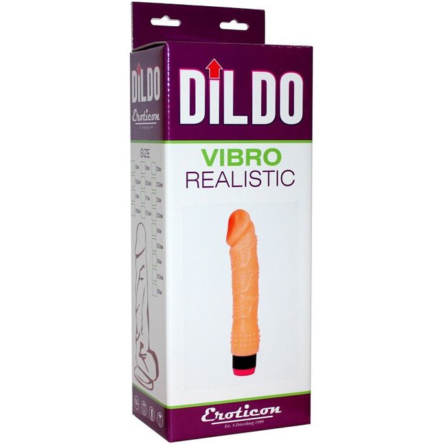 Телесный вибратор с пупырышками - 24 см. Фотография 2.