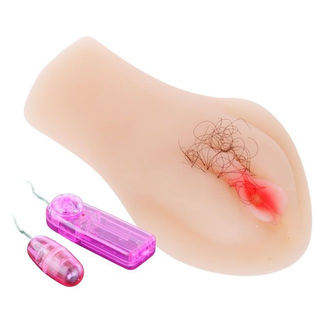 Мастурбатор-вагина с вибрацией и волосками BEAUTY