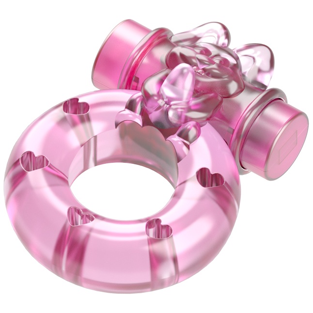 Розовое эрекционное кольцо с вибрацией Ring. Фотография 3.