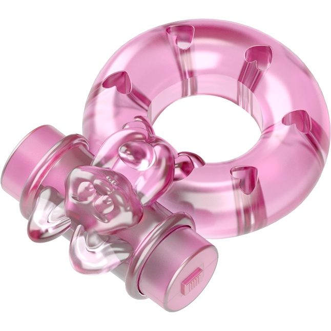 Розовое эрекционное кольцо с вибрацией Ring. Фотография 4.
