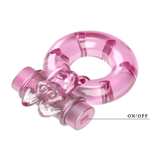 Розовое эрекционное кольцо с вибрацией Ring. Фотография 7.