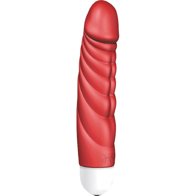 Красный вибратор с рёбрышками Mr. Big Intense - 18,4 см