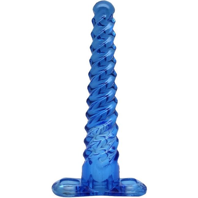 Синий спиралевидный анальный конус - 17 см