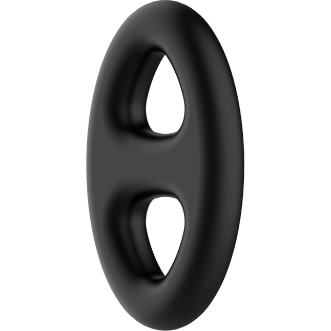 Чёрное эрекционное кольцо с петлёй для мошонки - Crazy Bull. Фотография 2.