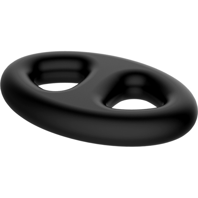 Чёрное эрекционное кольцо с петлёй для мошонки - Crazy Bull. Фотография 3.