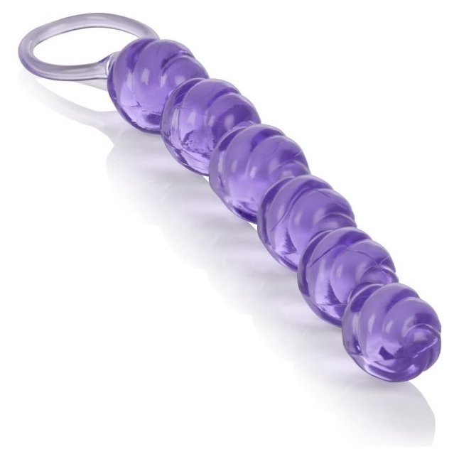 Фиолетовая анальная цепочка Swirl Pleasure Beads - 20 см - Beads. Фотография 2.